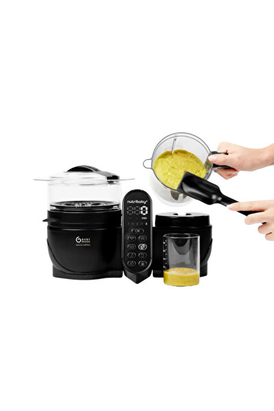 Babymoov Robot de bucătărie pentru bebeluși multifuncțional 5 în 1 Nutribaby (+) XL, Negru mineral