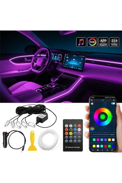 Reflection Vision Car Ambient Light LED RGB 8m Bluetooth App Control Multicolor