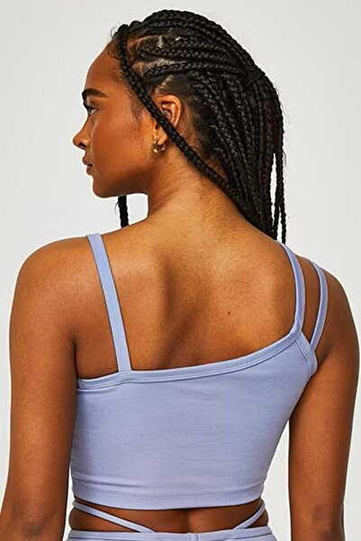 Nike Îmbrăcăminte sportivă de zi cu zi, maiou crop asimetric pentru femei, maiou crop cu bretele pentru femei, liliac