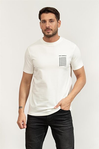 Karl Lagerfeld Crewneck Erkek Bisiklet Yaka T-Shirt Kırmızı
