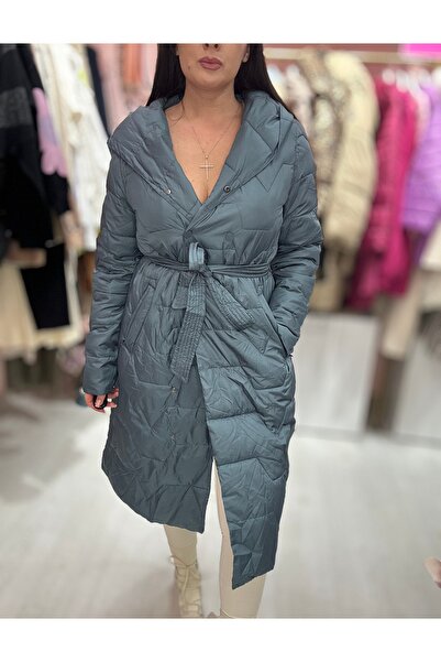 Brielle Women's Puffer Quilted Jacket with Long Sleeves - Premium Petrol Blue