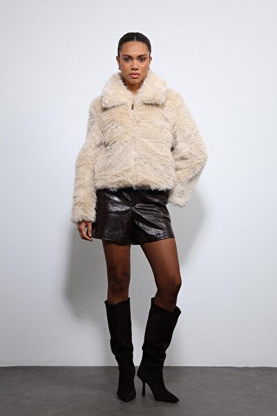 Antioch Ecru Plush Look Coat