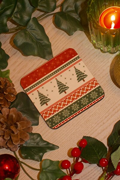 Cool Stuff Studio New Year Pine Tree Patterned Coaster Christmas Gift