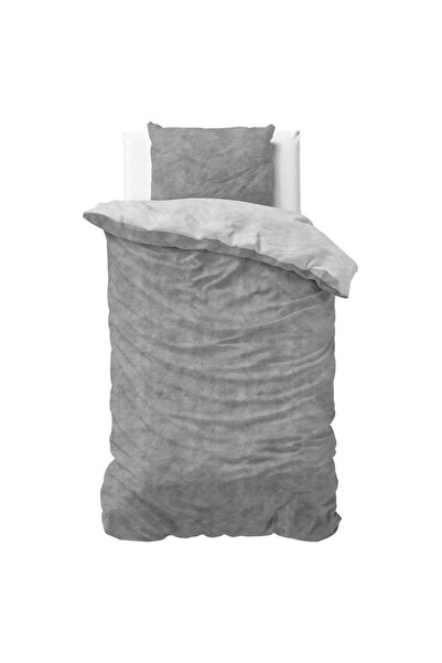 Sleeptime FL Washed Gray Flannel Bed Linen 140x220 cm (80/20 Cotton/Polyester), 1 Pillowcase