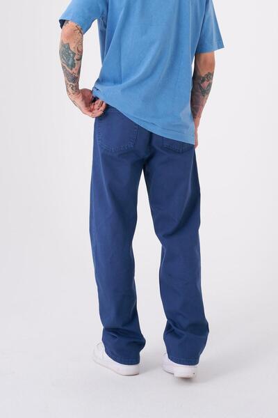Machinist Dyed Baggy Gabardine Jeans Pants Midnight Blue