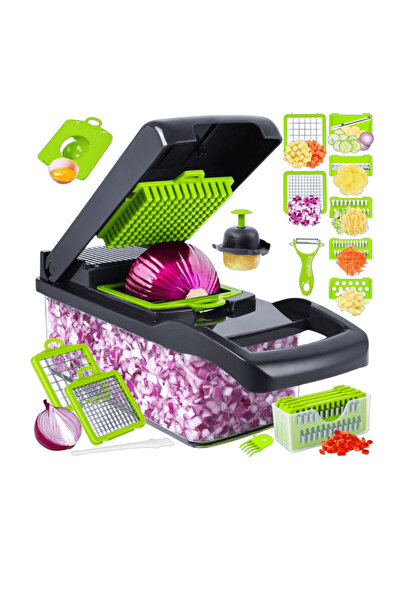 OferteTop Tocător, Feliator Și Răzătoare 15-în-1 Pentru Legume Și Fructe (Varianta Originală)