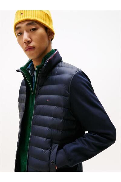 Tommy Hilfiger معطف رجالي من ماركة Mix Media Ess Rwb بياقة قائمة