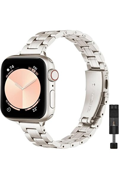 Alstrap سوار فولاذي مكون من 5 قطع متوافق مع ساعة أبل 11-10 (46 مم) 9 8 7 (45 ...