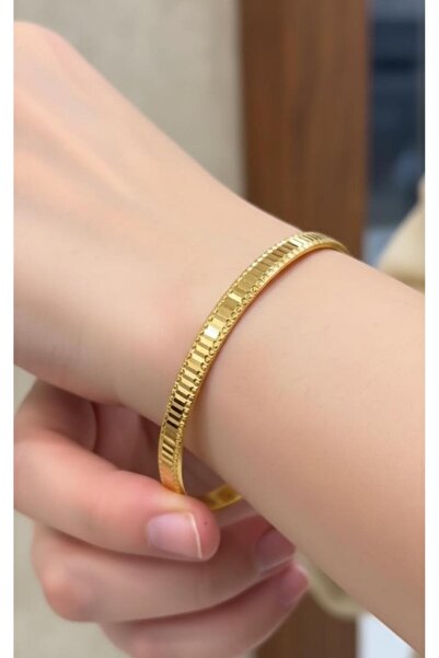 18 gr (GRAM) Aynalı Dorikalı Çöp Bilezik 22 Ayar Altın Yatırımlık İşçiliksiz