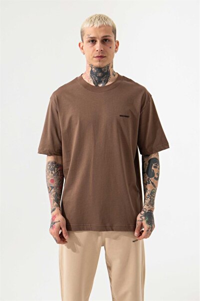 Machinist Men's Relaxed Basic Cotton T-Shirt Brown