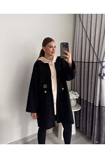 Miasista Cep Kapişon Detay Peluş Kaban