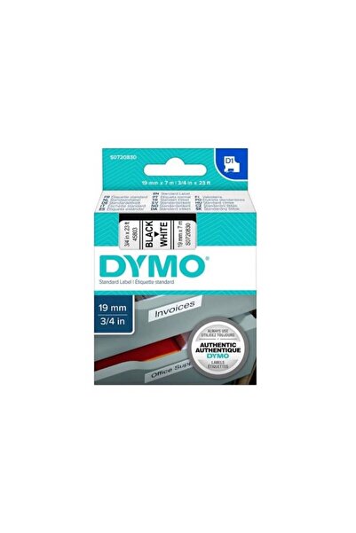 Dymo D1 Standard Label Tape – S0720830, 19mm x 7m, Black on White