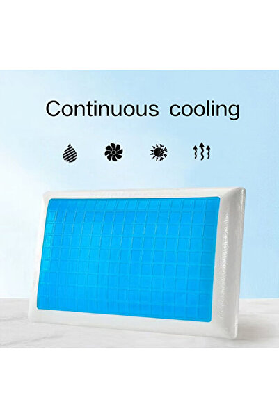 Generic Gel Memory Foam Pillow Knitted Fabric, Neck Support for Cervical Pain Relief & Hot Sleepers