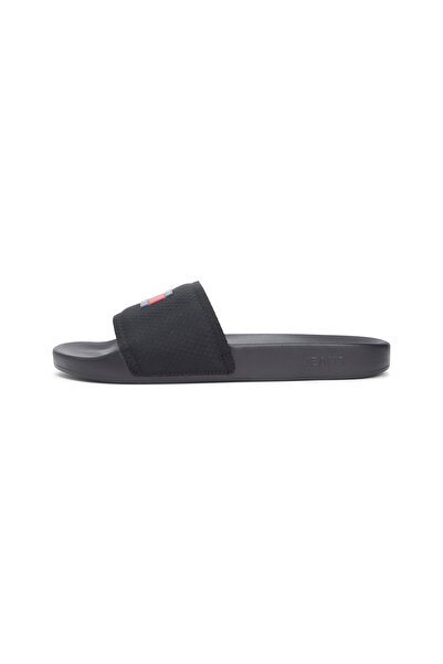 Tommy Hilfiger Men Black Pool Slides