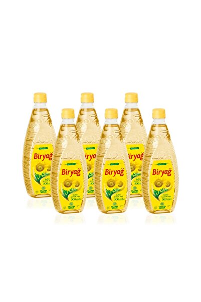 Trakya Birlik Biryağ Ayçiçek Yağı 500 ml Pet Ambalaj (6'lı Paket)