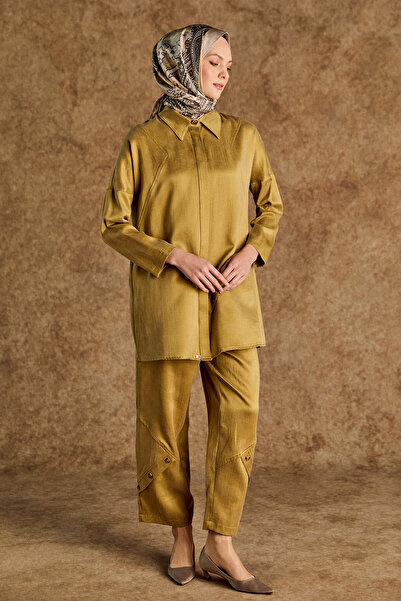 Setrms Süs Düğmeli Pamuklu İkili Takım