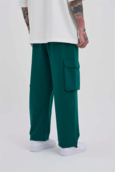 Machinist Men's Cargo Pocket Pack Oversized Baggy Sweatpants Fat Green