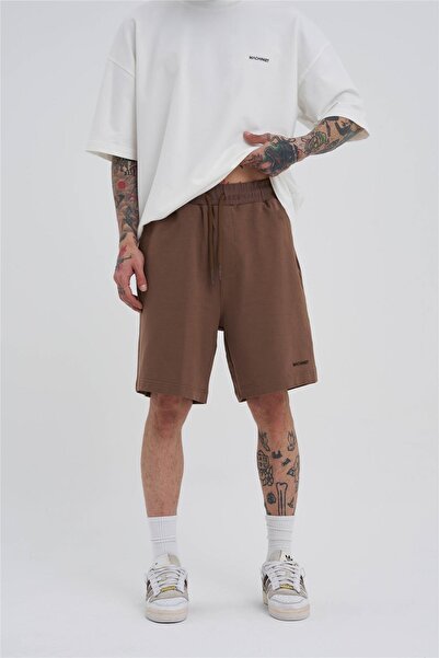 Machinist Men's Basic Oversized Shorts Brown