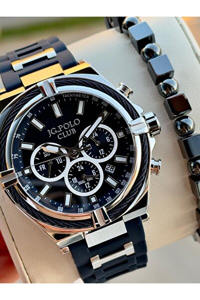 JG. Polo Club Jg.Polo Club Silicone Cord 2 Years Warranty 5 Atm Water Resistant Men's Wristwatch+Bracelet 04371.3