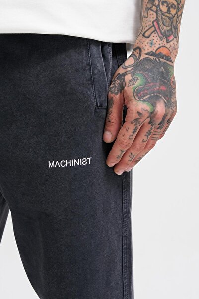 Machinist Ανδρικό πολυτελές βασικό πλενόμενο παντελόνι Jogger Anthracite