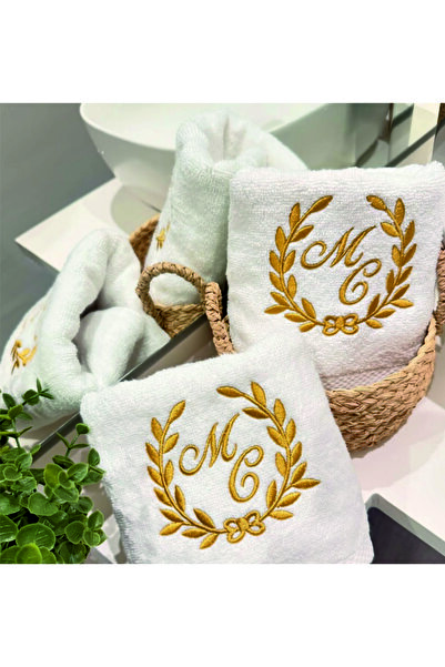 2Ddesign منشفة يد مطرزة بالحروف خاصة للأزواج للهدايا والزفاف 30 × 50 (قطعة وا...