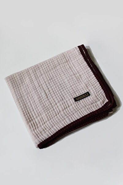 Mısırlı Eşarp 105x105 Muslin cu vipușcă Esarfa - Bej, Roșu Claret