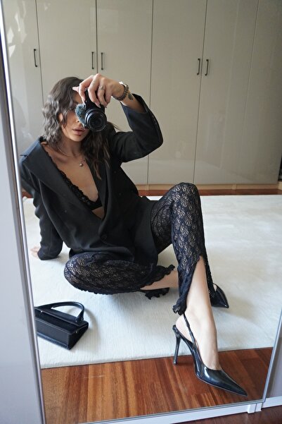 MORE THAN A DRESS SİYAH DANTEL TAYT