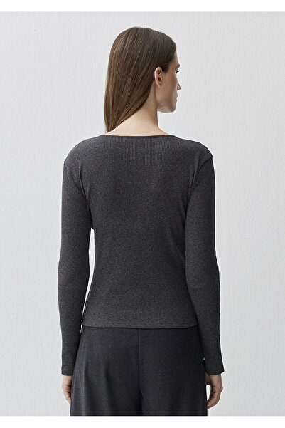 Mavi Long Sleeve Model Combed Cotton Dark Anthracite m
