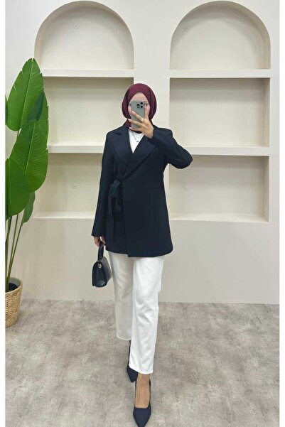 lurex moda Side Tie Blazer Jacket