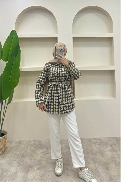 lurex moda Houndstooth Patterned Shirt