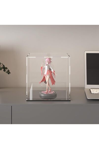Slasa Tall Acrylic Display Case 25.4×25.4×35.5cm for Large Collectibles