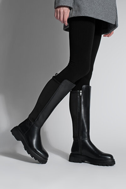 Marjin Women's Stretch Thick Sole Daily Boots Zineva Black