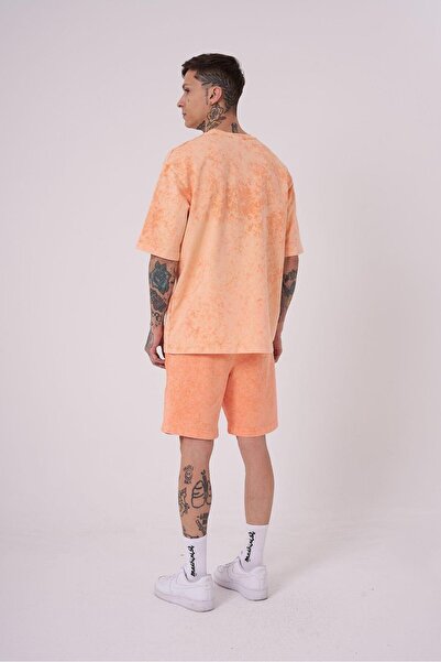Machinist Men's Basic Washable Relaxed T-Shirt with Orange Effect