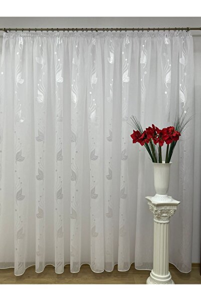 Liz Line Mechanically embroidered curtain, with rejansa, white, "La Primavera" collection Liz Line, PD10710
