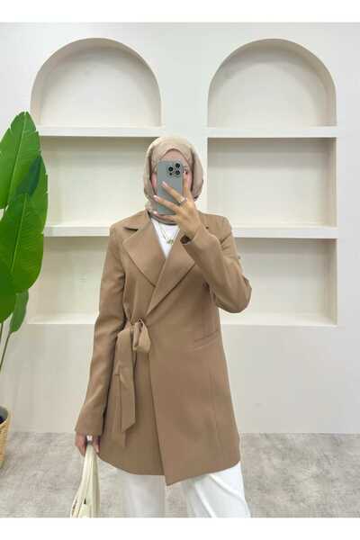 lurex moda Side Tie Blazer Jacket