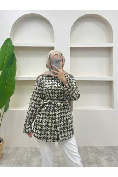 lurex moda Houndstooth Patterned Shirt