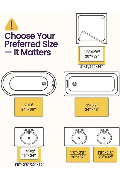 dexi Bathroom Mat 50 x 80 cm, Non Slip Washable Microfiber Bathmat, Beige