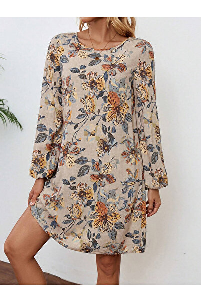Take Two By Styli Women Floral Printed Long Sleeve Mini Dress