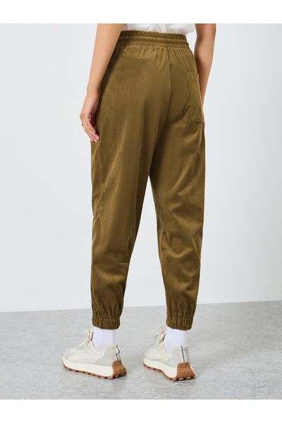 Styli Solid Corduroy Wide Leg Pants