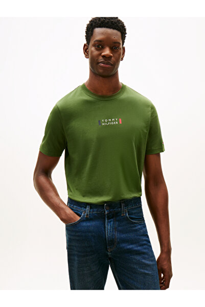 Tommy Hilfiger Men Green Brand Love Small T-Shirt