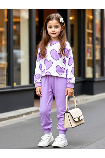 Take Two By Styli Girls Graphic Print Sweatshirt with Pants Set