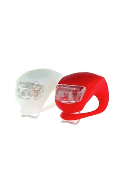 OEM Set of 2 silicone firefly lights for bicycle, white-red, AVI-1082