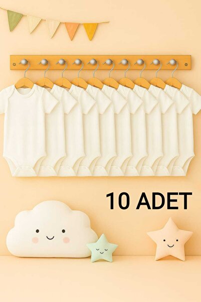 enmodaiçgiyim 10 Pieces of 100% Cotton Short Sleeve Baby Bodysuits-1. Quality...
