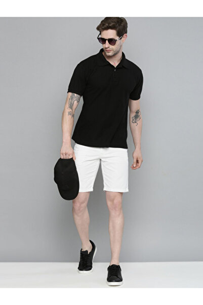 The Indian Garage Co By Styli Men White Slim Fit Solid Shorts