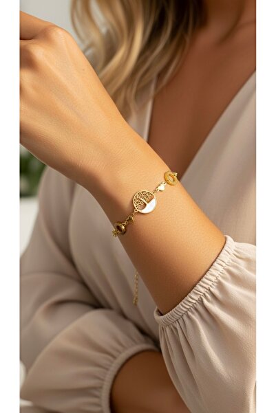 İNN JEWELLERY Steel Bracelet, Tarnish-Free, Anti-Allergic, with Tree Figure (2 Years Importer Warranty)