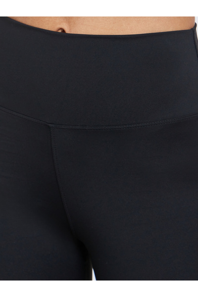 Styli Solid Black Leggings with Elastic Waistband