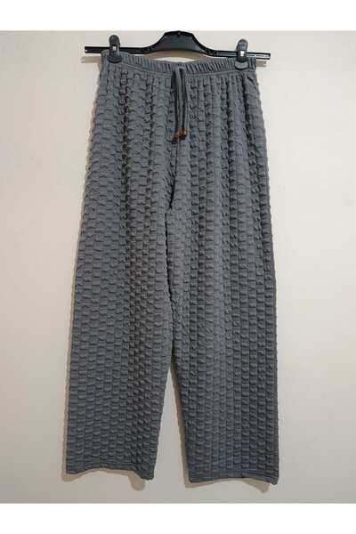 anne moda ankara Winter, Soft Texture, High Waist, Embossed Texture, Solid Color, Comfortable Fit, Knitwear Pants