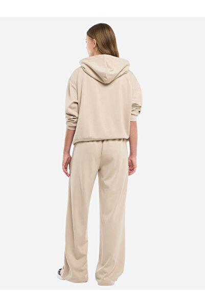Victor and Jane By Styli Beige Zip-Up Hoodie and Wide Leg Joggers Co-Ords