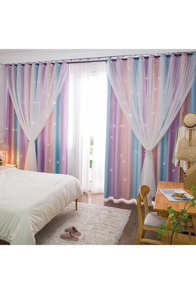 Yancorp Curtains for Girls Bedroom, 63 in, Room Darkening, Pink Purple (W52 x L63)