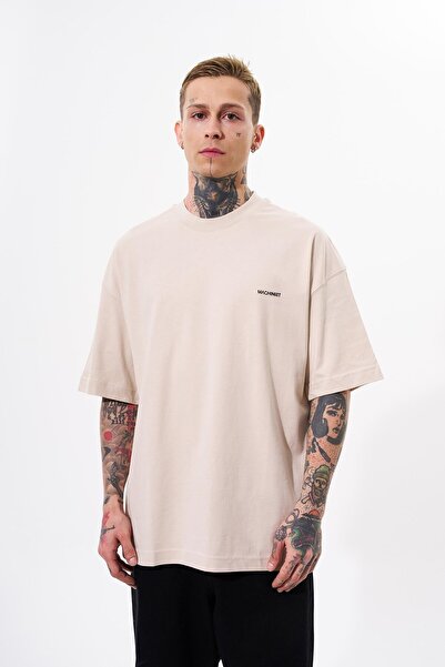 Machinist Men's Basic Cotton Oversized T-Shirt Light Beige